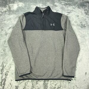 Under Armour Sweatshirt Mens M 1/4 Pullover Golf Coldgear Infrared Gray Loose
